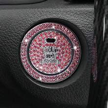 Cubierta con cristales de Rhinestone para el botón de encendido/apagado del motor del coche - Anillo decorativo para el botón de encendido universal con diseño brillante, adecuado para varios modelos de automóviles, accesorios de decoración interior del coche - Multicolor - Ver 4