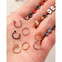 OUFER Nose Rings Studs, 20G Nose Rings Hoops, Random 10PCS Nose Piercing Jewelry, 316L Surgical Steel Nose Ring, Nose Studs For Women{"Style":"Mystery"} - 神秘 - 查看 7