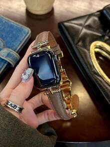 1条柔软皮革表带，兼容，女士运动风格，适用于38mm、40mm、41mm、42mm、44mm、45mm、46mm、49mm表盘尺寸，兼容 Series 10/9/8/7/6/5/4/3/2/1 SE Ultra。