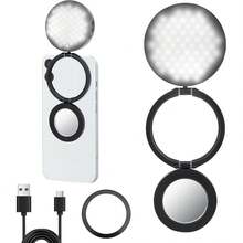Luz LED compacta portátil con clip para fotografía de acción - 3 modos de iluminación, brillo y ángulo ajustables, interfaz USB, adecuada para computadora portátil/teléfono móvil/tableta/videollamada/maquillaje, apta para selfies y transmisión en vivo, luz portátil