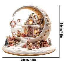 15.01 厘米 X 16.0 厘米波西米亚风格亚克力圣诞屋雕像 - 适合家庭、办公室、卧室、咖啡厅的节日桌面装饰 - 多用途家居主题装饰标志和牌匾 - 独特的圣诞礼物 - 彩色 - 查看 6