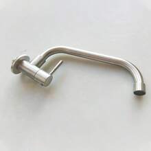 单把手不锈钢浴室厨房水槽水龙头户外露台水龙头，壁挂式 - 彩色 - 查看 5