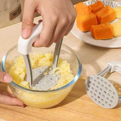 1pc Baby Food Masher & Manual Food Processor - Easy-Clean Potato Ricer With Non-Slip Grip, Vegetable & Fruit Crusher For Homemade Baby Food, Weaning Supplies And First Foods