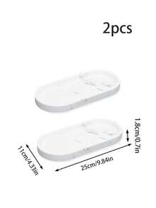 1/2pcs White Marble Silicone Tray, Bathroom Vanity Storage Tray, Bathtub Tray Decoration, Silicone, Kitchen Stand Waterproof Small Storage Tray For Dressing Table Soap Shampoo Candle Towel Plant Jewelry Ring Desk Home Decor For Women Storage Organizer Travel Holiday Essential Fall Decor Autumn Halloween