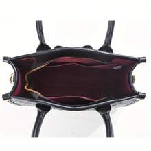 Borsa a tracolla floreale vintage da donna - Porta carte abbinato nero e viola, chiusura con cerniera dorata, tracolla regolabile e staccabile, elegante borsa da mano quotidiana, fodera in poliestere resistente, accessorio da viaggio multifunzionale