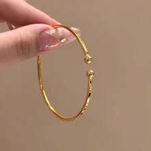 Minimalist Titanium Steel Elegant Women's Cuff Bracelet, Suitable For Daily Wear, Unique Design