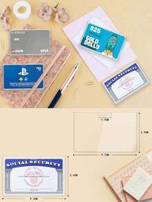 医疗保险卡保护套 透明PVC防水医疗卡/社保卡保护套 - 透明乙烯基塑料卡套，适用于保险卡、社保卡、地铁卡、驾照或其他卡片，可用作卡包、名片夹、信用卡夹、身份证夹，男女通用。 - 彩色 - 查看 8