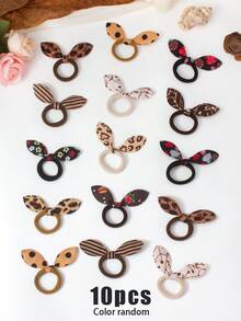 VBOOR 10/822件套复古棕色系发饰套装，适合女士秋冬季佩戴，包含毛绒发圈、纯色蝴蝶结发夹、兔耳朵发圈、弹力发圈、竹节发结、纯色发圈和TPU发绳，适合女士和女孩日常佩戴，可扎马尾辫。 - 彩色 - 查看 15