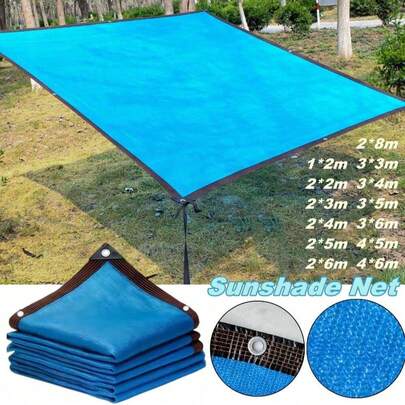 1PC Blue Sunshade Net Anti-UV Terrace Balcony Fence Privacy Mesh Garden Plants Sun Shelter - 1*2M/2*2M/2*3M/2*4M/2*5M/2*6M/2*8M/3*3M/3*4M/3*5M/3*6M/4*5M/4*6M