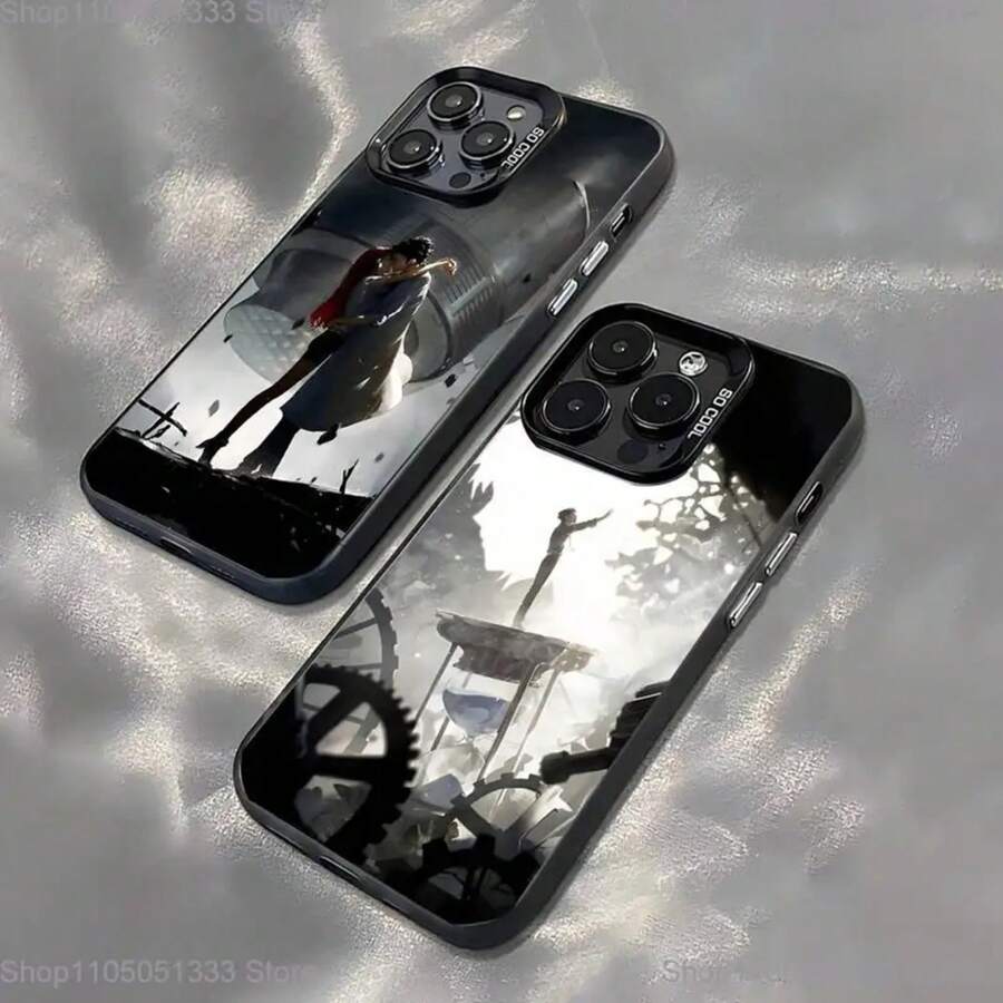 Steins Gate Anime Phone Case Covercompatible with  16,15,14,13,12,11,Pro,XS,Max,Plus,Mini,SE Black Candy Matte Shockproof Cover,Covercompatible with  17 Hülle, 17 pro Hülle, 17 promax Hülle