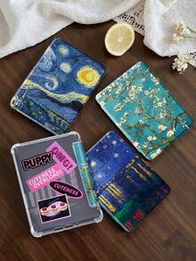 E-Book Case Compatible With Kindle Paperwhite 7inch 2024,Kindle (11th Generation) 2022 Release,Kindle Paperwhite 11th Gen 2021,Kindle Colorsoft Signature Edition, Soft Transparent TPU Back Cover Auto Wake/Sleep Oil Painting Illustration