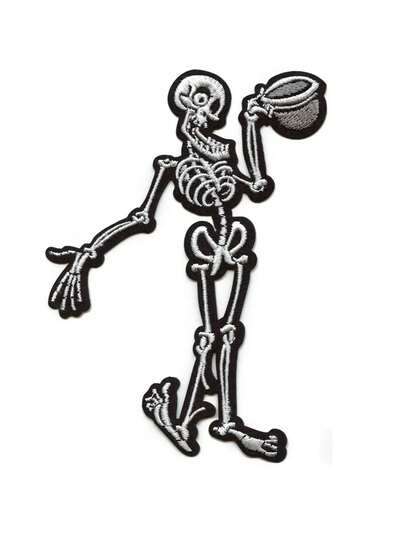 1 pièce Écusson brodé Corpse Bride BoneJangles Entertainer Squelette Pub à appliquer au fer