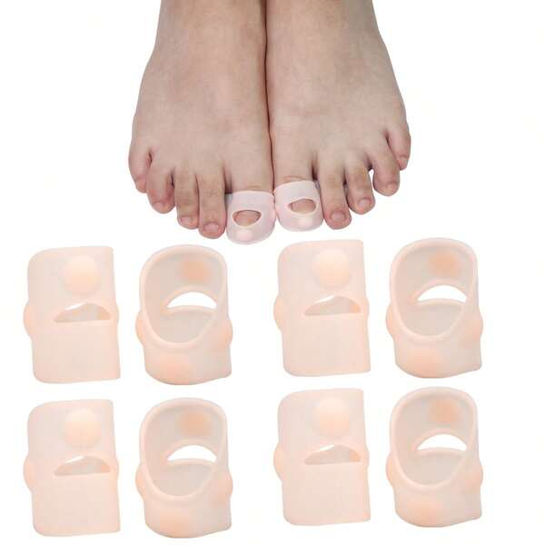 Cuscinetti in silicone morbido per le dita dei piedi, cappucci flessibili per le dita per alleviare attrito e unghie incarnite, cuscinetti per le dita in silicone trasparente bianco, adatti per sport e uso quotidiano