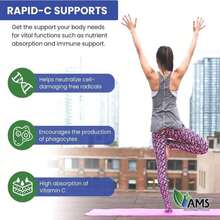 America Medic &Amp; Science Rapid-C 1000mg Vitamin C Supplement (1 Pack Of 100 Tablets) Energy Booster, Daily Immune System Support, Antioxidant | Vegan, Non-GMO Coated Ascorbic Acid For Adult Men &Amp; Women - Flavor NameB - 查看 4