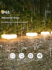 2/4/8pcs Solar Column Lamp, Solar Outdoor Lamp, 4x4 Wooden Column, 2V Amorphous Silicon 1.2 1200mah Battery Capacity, Transparent Matte Texture Solar Lamp, ABS Resin Sturdy Material, Waterproof IP44, Suitable For Deck, Fence, Courtyard Decoration (Warm Color), Working Lighting Duration 10 Hours - 暖色ABS樹脂 - 查看 5