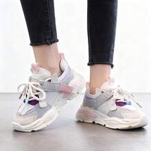 Zapatos Transpirables,Zapatos De Tenis Deportivos Transpirables Para Niños Con Luz,Zapatos Comodos De Niño con suela suave antideslizante de Niños, mujeres  Zapatos deportivos de suela gruesa para niñas, nuevos modelos de zapatillas casuales de suela blanda, adecuados para actividades al aire libre, escuela y fiestas, para primavera/otoño - Rosa - Ver 3