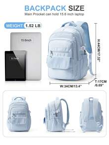 Unisex Work Backpack/Laptop Backpack, 15-17 Inch, Multiple Zipper Pockets, Lightweight & Durable, Suitable As School Bag