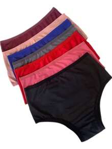 Kit With 5 Ladies' Plus Size Microfiber Comfortable Tanga Panties - 彩色 - 查看 6