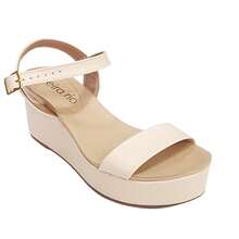 Women's Platform Wedge Sandal - Beira Rio Simple Elegant Buckle Sandal Office Spring Summer - Crema - Ver 3