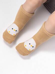 6pcs/Pack Toddler Cartoon Animal Print Anti-Slip Socks, Suitable For Spring & Autumn, Boys & Girls