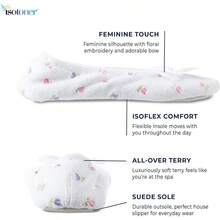 Isotoner Women's Embroidered Terry Ballerina Slippers - PinkSoftTieBow - View 4