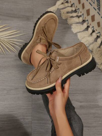 Vintage Platform Derby Shoes, Ankle Boots, Boots, Women's Lace-Up Oxfords, Loafers, Lace-Up Flats