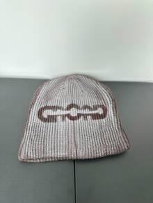 1pc Fashionable Street-Style Casual Asymmetrical Pattern Warm Oversized Unisex Knit Beanie Hat - Irregular Graffiti Knitted Hat - View 6