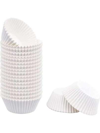 1000/500/400/300/200/100/25 st. små pappersformar för muffins, muffinsformar, bakformar för muffins, minikakformar, lämpliga för tårtförpackningar, pappersbakning, födelsedag, bröllop, påsk, köksbakning (expanderbar storlek, 25 st. per liten stapel, expanderad diameter 6 cm, bottendiameter 2,5 cm)