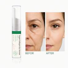 纯素胶原蛋白眼部精华 - K Beauty 三重透明质酸和肽胶原蛋白精华，改善皮肤弹性，减少细纹和黑眼圈 - 纯素韩国护肤眼霜 - 透明 - 查看 9