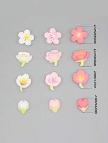 12 sztuk różowych zawieszek do butów Sakura z klamrą do trampek, akcesoria do dekoracji butów DIY do sandałów