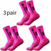 3 Pairs/Set Coated Socks, Professional Thickened Terry Absorbent, Odor-Resistant, Non-Slip Basketball/Football Socks - Multicolor - View 13