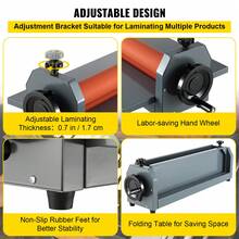 Máquina laminadora en frío de 51 pulgadas, laminadora en frío de película fotográfica de vinilo manual de 10 mm, laminadora en rollo a presión con manivela manual (51 pulgadas) - 51 pulgadas - Ver 5