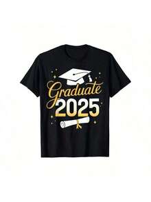 Camiseta de Graduación 2025 para la Clase de 2025 - Negro - Ver 1