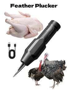HYUNDAI Desplumador de aves de mano, removedor de plumas portátil para pollo, pato, ganso, pavo, depilador automático de acero inoxidable de alta resistencia - Tipo negro 2 - Ver 5