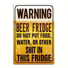 Charming Vintage Beer Fridge Warning Sign - Waterproof & Weatherproof Metal Art For Bars, Cafes, Garages & For Man Caves - Nhiều màu - Xem 6