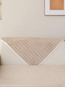 1pc Thick Plush Sofa Cushion Cover, All-Season Sofa Seat Protector, Modern Minimalist Anti-Slip Sofa Slipcover, Dust-Proof And Washable, Khaki Soft And Fade-Resistant, Pet-Friendly, Fits L-Shaped Sofa And 1/2/3/4-Seater Sofas - Khaki - View 7