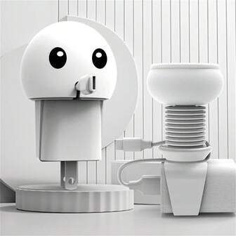 1pc Silicone Charger Cable Protector, Cartoon Creative Desktop Organizer Decoration