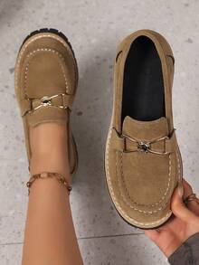 2025 Nuevos Mocasines de Plataforma Vintage Estilo Británico para Mujer, Hebilla de Metal con Mariposa de Moda, Estilo Académico, para Todas las Estaciones