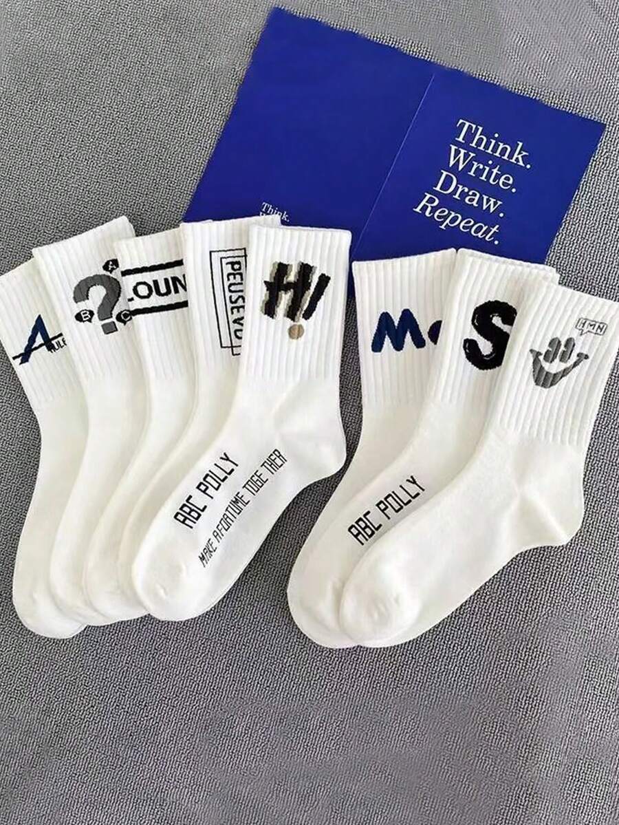 5 Paar geruchsabweisende Socken für Herren, vielseitige Sport Crew Socken, zufällige Auswahl, Herbst/Winter