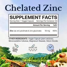 Vitalitown Chelated Zinc 50 Mg, Zinc Picolinate &Amp; Gluconate, 60 Veggie Capsules, Well-Absorbed, Immune System, Healthy Skin &Amp; Development, Vegan, NO Gluten, Non-GMO - Tên hương vịA - Xem 2