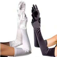 1pc Wedding Ceremony Long Nylon Gloves Party Gloves Sun Protection Gloves, Dance Performance Gloves Autumn Accessories - 白色 - 查看 5