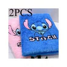 Stitch Plush Diary - Kawaii Cartoon Notebooks For Adults, Cute Stitch-Themed Journal For Daily Planning, Birthday Gift Ideas, Officially Licensed School & Office Supplies (1pc),School Supplies,Back To School.