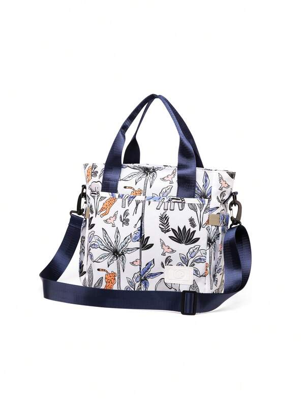 Large Capacity Maternity Diaper Bag, Oxford Cloth Messenger Bag For Mom & Baby, Portable Nursing Bottle Storage Organizer