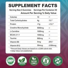 Creatine Monohydrate 8000mg Gummies With BCAA, L-Carnitine, Taurine &Amp; Vitamin B12 - Pre Workout Supplement For Muscle Growth, Strength &Amp; Energy - Pineapple Flavor Gummies, 180 Count For Men &Amp; Women - Flavor NameC - 查看 2