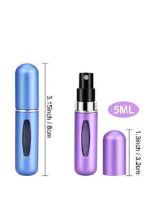 Refillable Perfume Atomizer Travel,8Pcs 5ML Portable Mini Pocket Perfume Atomizer Bottle Spray For Travel Accessories Tin Canister Organiser - Hồng - Xem 3
