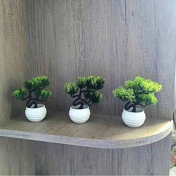 3 pezzi Piante in vaso artificiali in miniatura, piante finte in plastica per decorazione di casa, ufficio, camera da letto, soggiorno, bagno, 12cm/4,72 pollici con base, regali per compleanni, lauree, decorazione da giardino, piante da esterno, giardinaggio, fiori finti per la decorazione della casa, forniture scolastiche