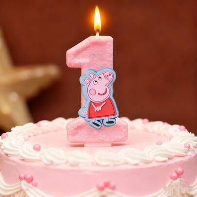 小猪佩奇动漫蜡烛可爱3D 1-7数字页卡通人物派对蛋糕插件生日蛋糕装饰礼物