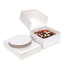 White Square-Shaped Packaging Box With A Transparent Window – (5 Boxes + 5 Trays). - Multicolor - View 6