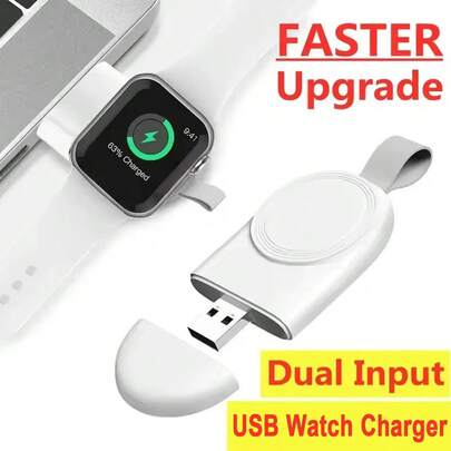 Carregador Magnético Sem Fio Branco, Adaptador de Carregador de Relógio USB Portátil Compatível com Apple Watch Series 11/SE 3/Ultra 3/Ultra/9/8/7/6/SE/SE2/5/4/3/2/1