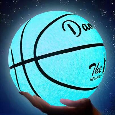 1 Stück leuchtendes weiches Leder Basketball - Nachleuchtend, rutschfestes PU, robust für Outdoor-Nachtspiele und -training, haltbar für Outdoor-Asphalt und Beton, ideales Geschenk für Basketball-Fans